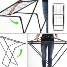 KADAX Stoječi sušilni stroj za perilo, stabilen, 181 cm, zložljiv, kapaciteta 18 m²