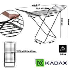 KADAX Stoječi sušilnik perila 20 m, zložljiv, stabilen, za spodnje perilo, z debelimi palicami