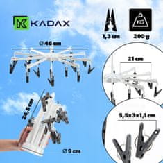KADAX Obešalnik za nogavice z 16 sponkami, vrtljiv, za sušilni stroj, kompaktne dimenzije