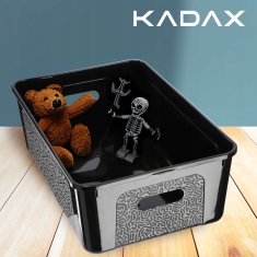 KADAX Plastična posoda s pokrovom, 11L, črna, organizator za shranjevanje