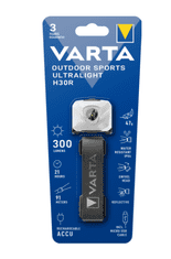 Varta Outdoor Sports Ultralight H30R čelna svetilka, bela