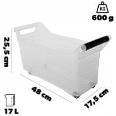 KADAX Organizator za omaro s kolesi, 48x17x25 cm, 17 l