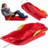 KADAX Sled z zavoro in naslonjalom, plastični bob z vrvico, dimenzije 85 x 40 x 18 cm
