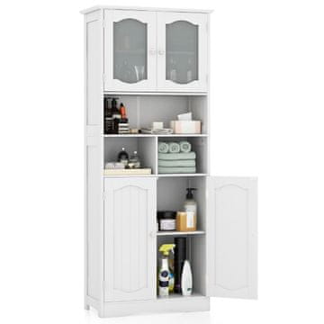 Northix Samostoječa kopalniška omara s 4 vrati 60 x 30 x 148,5 cm