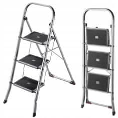KADAX Aluminijasta 3-stopenjska zložljiva lestev, trdna, nosilnost 150 kg