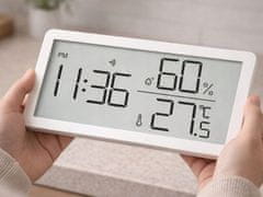 Verkgroup Digitalni LCD termometer higrometer ura 10cm bel