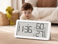 Verkgroup Digitalni LCD termometer higrometer ura 10cm bel