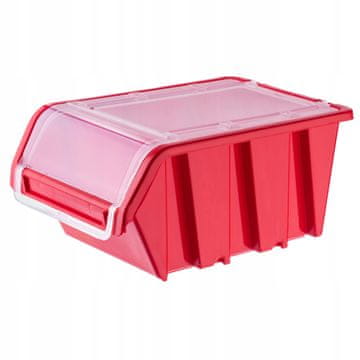 KADAX Organizator za shranjevanje v delavnici, pladenj s prozornim pokrovom, 230 x 160 x 120 mm