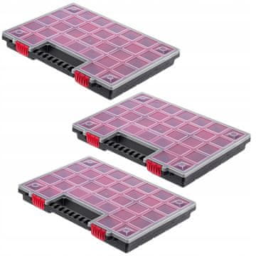 KADAX Organizator za delavnico s 21 predali, komplet 3 garažnih škatel