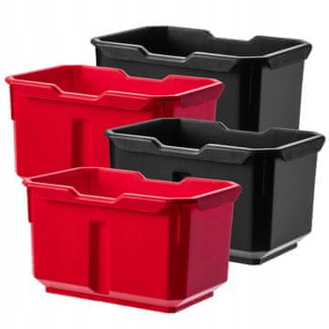 KADAX Skladiščni organizator za delavnico, komplet 4 trpežnih plastičnih posod