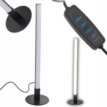 Verkgroup LED vertikalna namizna svetilka 3 barve svetlobe USB 40cm 120° črna