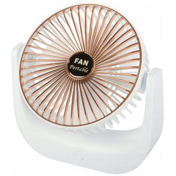 Verkgroup Brezžični prenosni aku. namizni ventilator USB bel