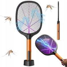 Verkgroup 2v1 aku. električni lopar uničevalec insektov LED UV USB 52m stojalo