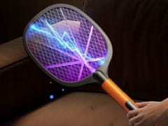 Verkgroup 2v1 aku. električni lopar uničevalec insektov LED UV USB 52m stojalo