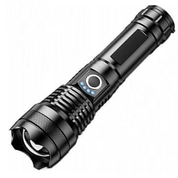 MG FlashLight LED baterijska svetilka 2200mAh 1500lm, črna