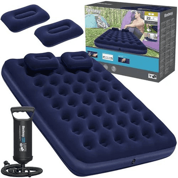 Bestway Napihljiva postelja 67374, dvojna, z ročno tlačilko, 203 x 152 x 22 cm