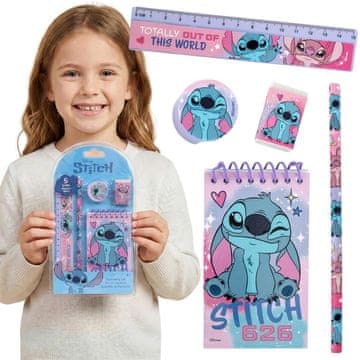 Disney DISNEY Stitch Šolski komplet za otroke, šolske potrebščine, šolska oprema – 5 kosov