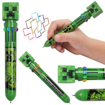sarcia.eu Minecraft Večbarvno kemično pero 10v1 za igralce, avtomatsko šolsko pero za otroke, 10 barv