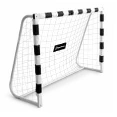 HyperMotion Beli nogometni gol 180 x 120 cm z ojačanim jeklenim okvirjem - zunanja igra, pet sider za pritrditev, mreža z očesi 10 x 10 cm