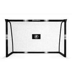 HyperMotion Črni nogometni gol 180 x 120 cm z jeklenim okvirjem - cevi 32 mm, 5 sider za pritrditev v tla, odporna mreža, zunanja igra