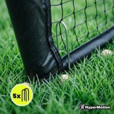 HyperMotion Črni nogometni gol 180 x 120 cm z jeklenim okvirjem - cevi 32 mm, 5 sider za pritrditev v tla, odporna mreža, zunanja igra