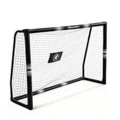HyperMotion Črni nogometni gol 180 x 120 cm z jeklenim okvirjem - cevi 32 mm, 5 sider za pritrditev v tla, odporna mreža, zunanja igra