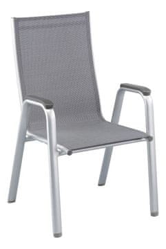 Kettler Cirrus vrtni stol, zložljiv, aluminijast, srebrn/siv