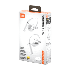 JBL Sense Pro brezžične earbuds slušalke, IP54, bele (JBLSENSEPROWHT)