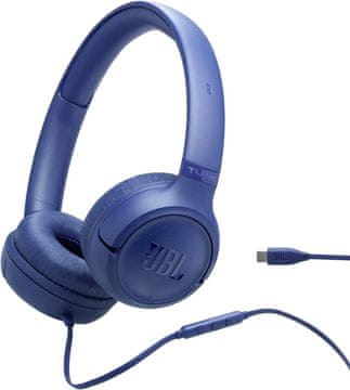 JBL Tune 530 C žične naglavne slušalke, USB-C, Pure Bass, modre (JBLT530CBLU)