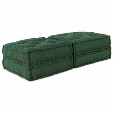 Vidaxl Modularna sedežna enota 2 szt. Zelena 140 x 70 x 36 cm Blago