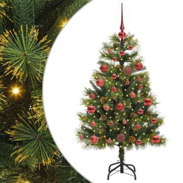 Vidaxl Umjetno zložljivo božićno drevo s stožci Zelena 120 cm