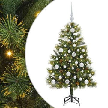 Vidaxl Umjetno zložljivo božićno drevo s stožci Zelena 120 cm