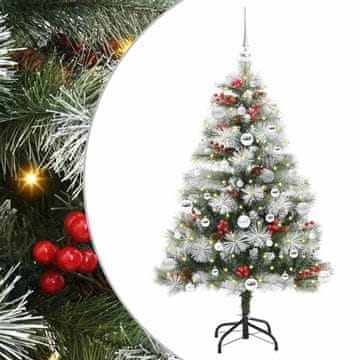 Vidaxl Umestno božično drevo z LED lučmi Zelena in bela 150 cm