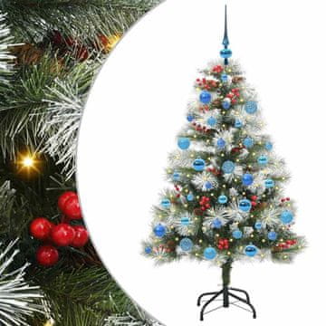 Vidaxl Umestno božično drevo z LED lučmi Zelena in bela 150 cm