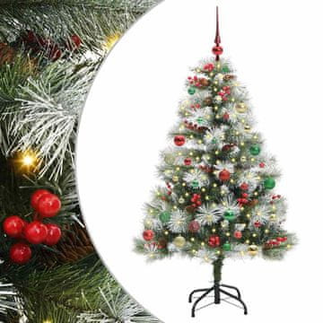 Vidaxl Umestno božično drevo z LED lučmi Zelena in bela 150 cm