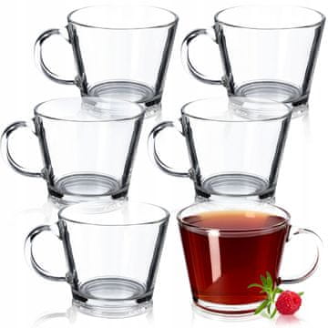 KADAX Kozarci z ročaji za čaj, kavo in pijače, komplet 6 kozarcev, 380 ml