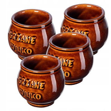 KADAX Komplet 4 vrčkov za kuhano vino iz kamnite keramike, 300 ml