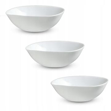 KADAX Set 3 belih skled, 16 cm, steklene sklede za solato, juho in prigrizke