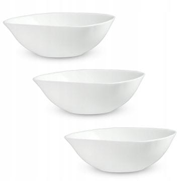 KADAX Sklede za solato 19 cm, steklene, bele, komplet 3 kosov