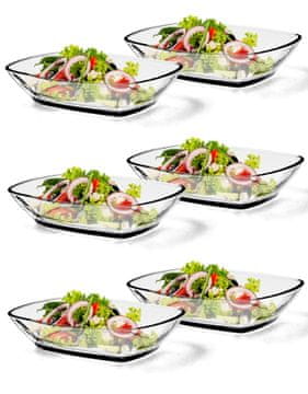 KADAX Komplet 6 steklenih skled za solato, 230 ml, preproste oblike