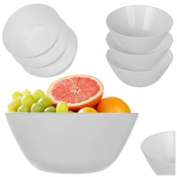 KADAX Komplet steklenih skled za solato, 3-delni, 18 cm, bela