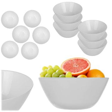 KADAX Komplet steklenih skled 18 cm, 6-delne, bele, idealne za solate in prigrizke