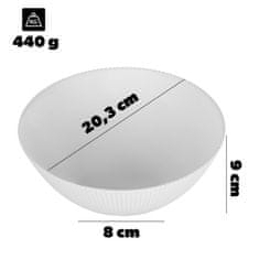 KADAX Komplet 3 skled za solato, 20 cm, steklene, bela, primerno za juhe in prigrizke