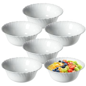 KADAX Komplet 6 steklenih skled za solato, bela, 17,5 cm