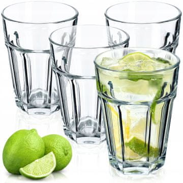 KADAX Komplet 4 visokih kozarcev za viski, prostornina 370 ml