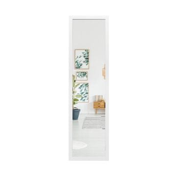 Northix Pravokotno ogledalo v polni velikosti s kljuko za obešanje za vrata 33x119cm belo