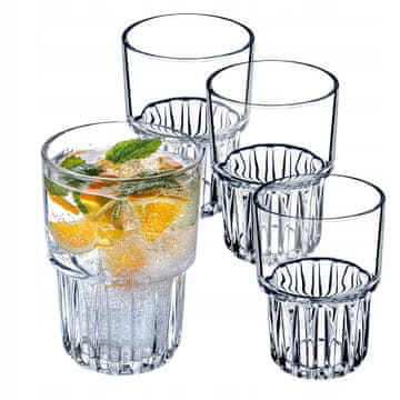 KADAX Komplet 4 rebrastih kozarcev za hladne pijače, 320 ml