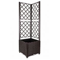 Aga Vrtni korito s trelišči 40x40x135 cm Temno rjavo