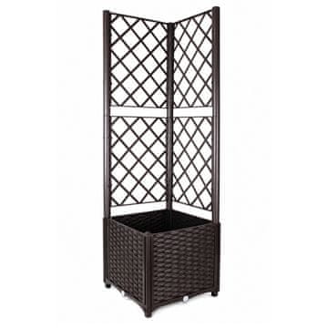Aga Vrtni korito s trelišči 40x40x135 cm Temno rjavo