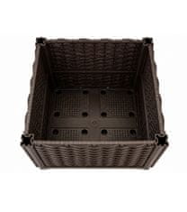 Aga Vrtni korito s trelišči 40x40x135 cm Temno rjavo